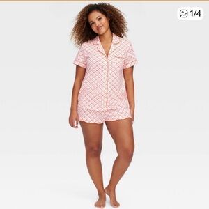 Roller Rabbit  GeoTab Heart Patterned Short Pajama Set - XS